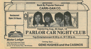 vintage entertainment at Wausau, WI hotel