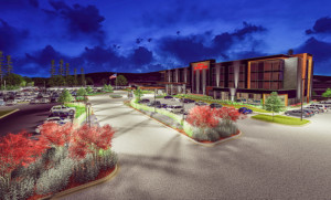 Hilton Garden Inn Wausau Exterior at Night