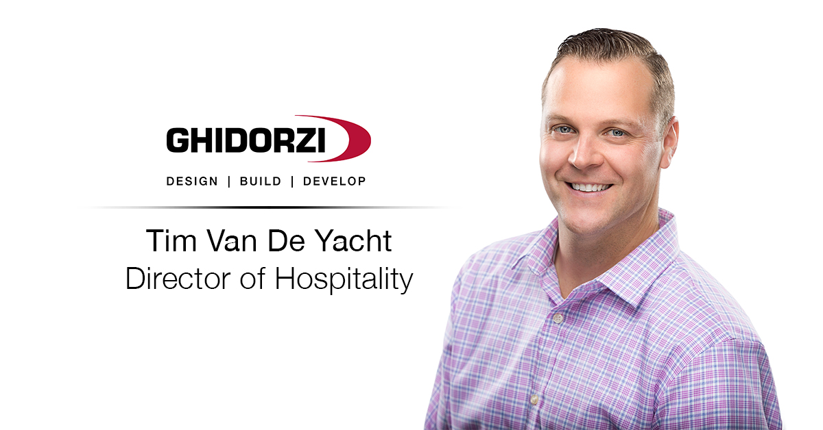 Tim Van De Yacht Earns New Leadership Role as Director of Hospitality for Ghidorzi Hotel Group